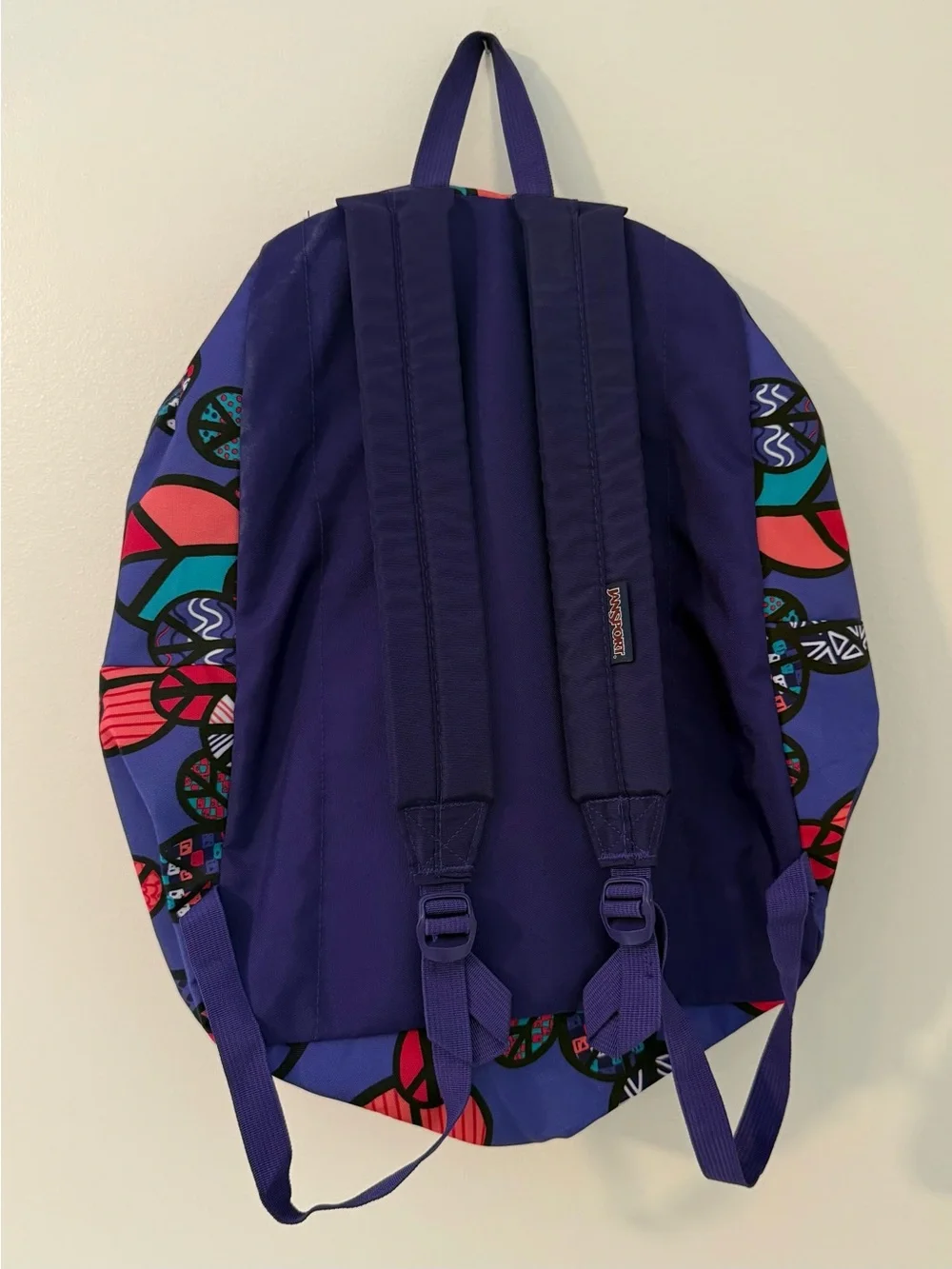 Jansport Purple Peace Sign Backpack
